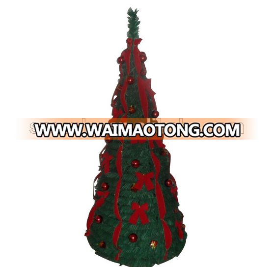 6ft Green Pull Up Poinsettia Christmas Tree