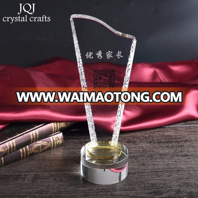 wholesale customized logo design blank personality logo crystal award /trophy design for honor souvenirs gifts