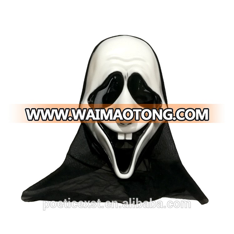 PoeticExst Full Face Plastic Unisex Witch Masks Grimace Masks Halloween Masks with Fabric