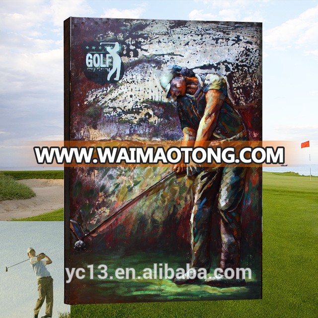 Wall Art for Living Room Decor 3D Cool the playing golfer man painting