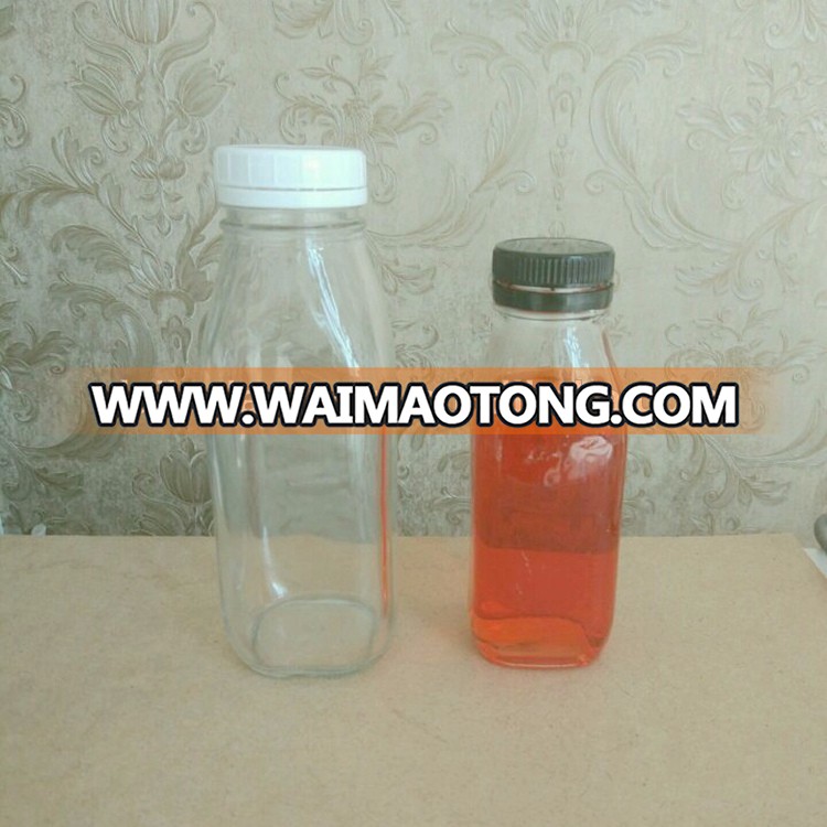 DAILY 16oz/8 oz french square glass bottle wholesale