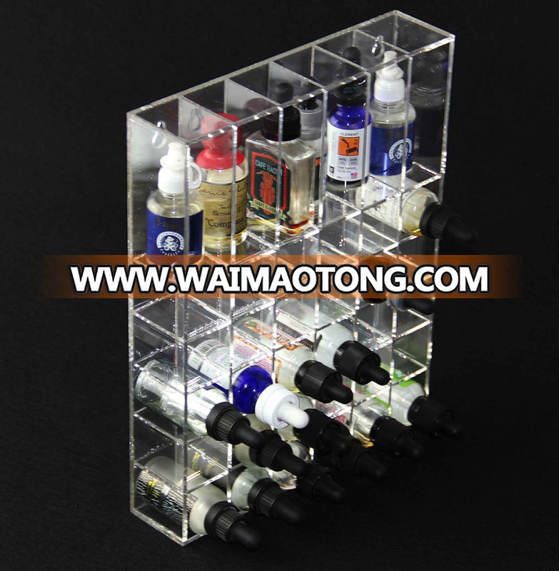 Wholesale custom transparent e-liquid acrylic display stand for e liquid bottles