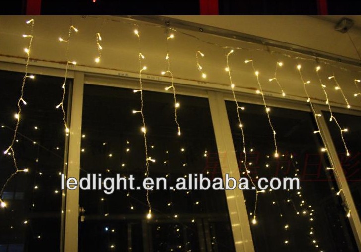 Waterproof connectable 4.8M led curtain icicle christmas string lights