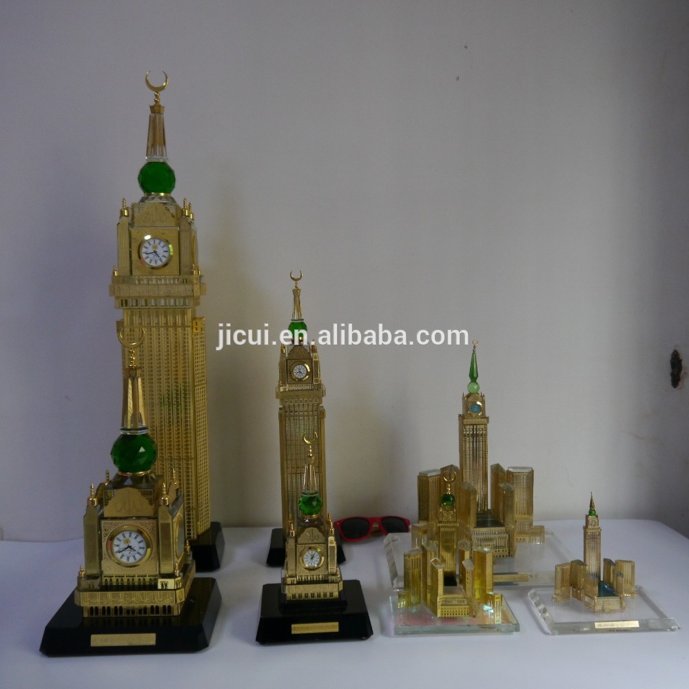 Crystal Makkah clock model for Islamic wedding Souvenir gift