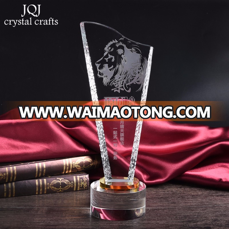 wholesale customized logo design blank personality logo crystal award /trophy design for honor souvenirs gifts