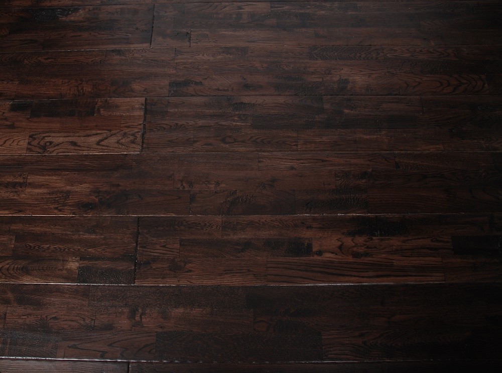 Finger jointed Black Walnut Color Stained Small Leaf Acacia Solid Wood Flooring