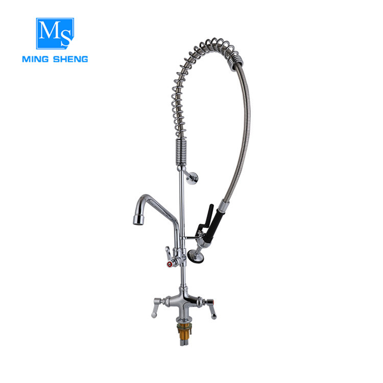 Catering adjustable high arc commercial pre rinse two single tap water mixer