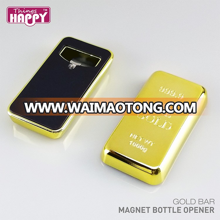 Wholesale Gold Bar Shape Plastic Bottle Opener Magnet