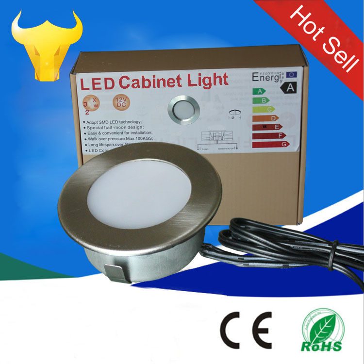 surface and recessed mounting 2 in 1 2w LED cabinet lights