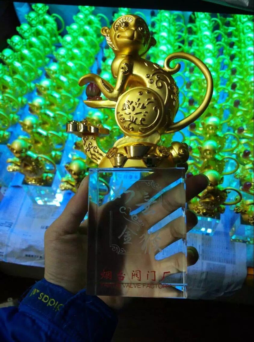 High Quality Beautiful Gold plated MONKEY TROPHY FOR BUSINESS GIFT