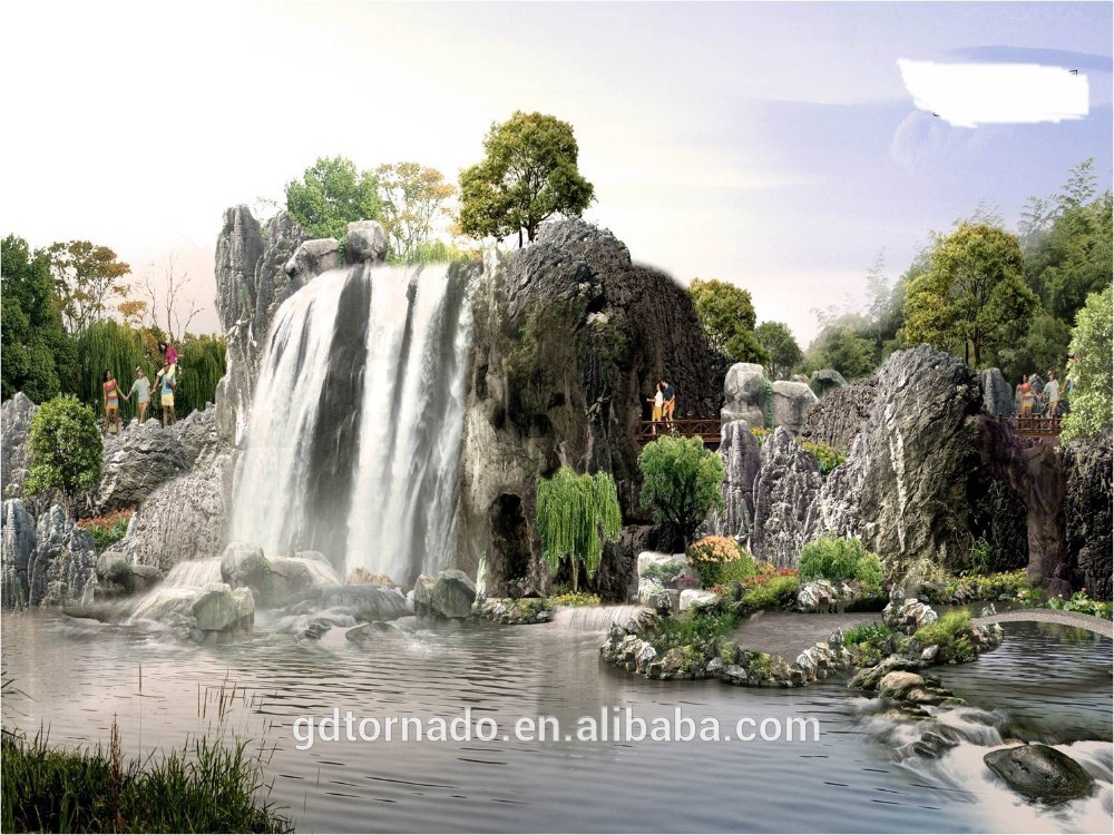 Alibaba China Outdoor water fountains artificial rockery waterfalls for garden