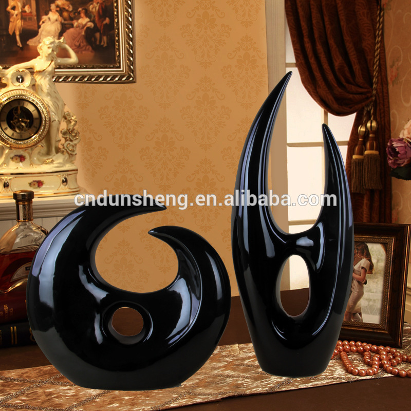 wholesale Contemporary home metallic ceramic sculpture decoration ,silver abstract sculpture