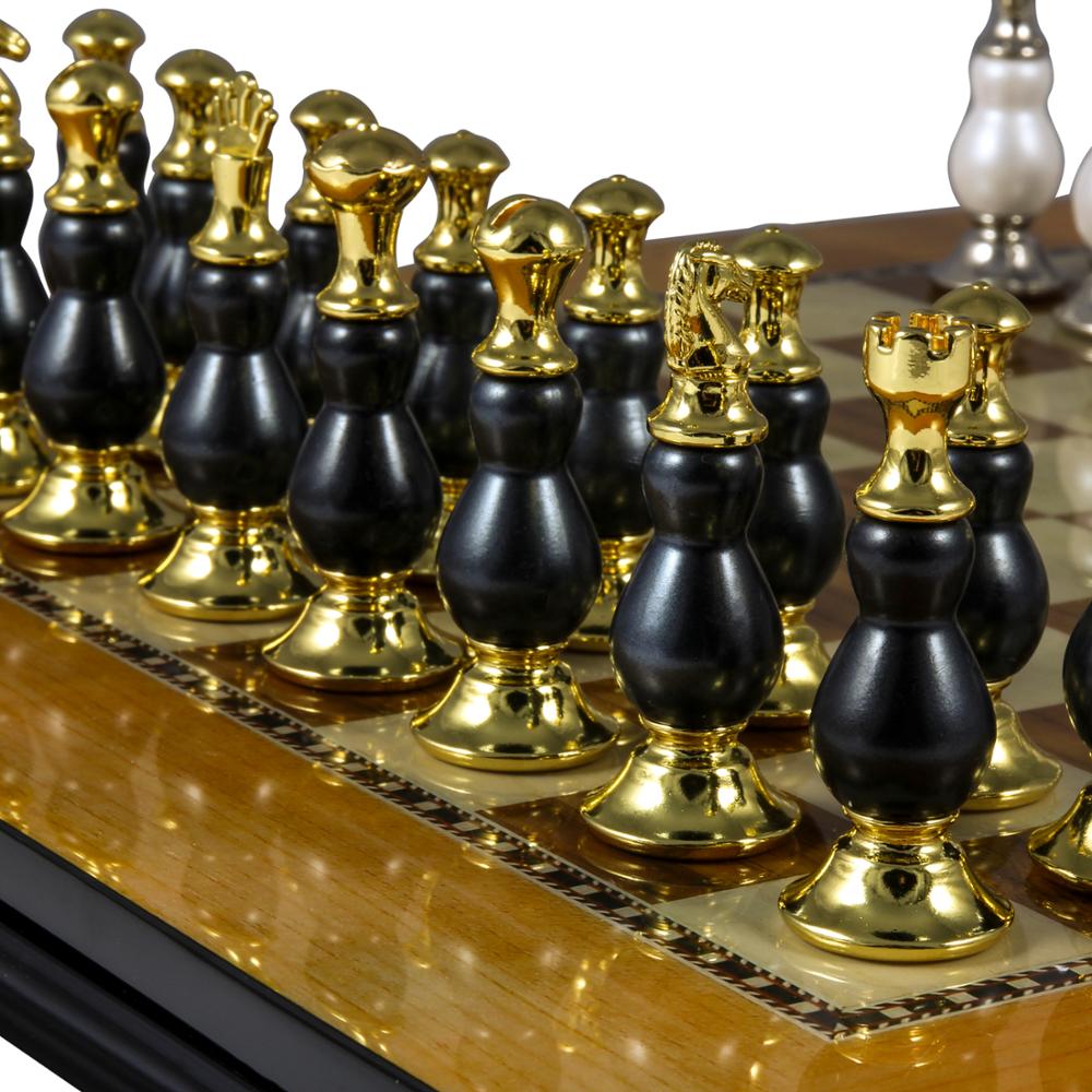 New arrived retro metal chess set metal chess pieces for home