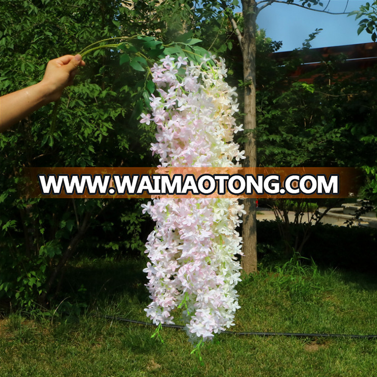 Wedding supply three branch 130cm length artificial lilac flower