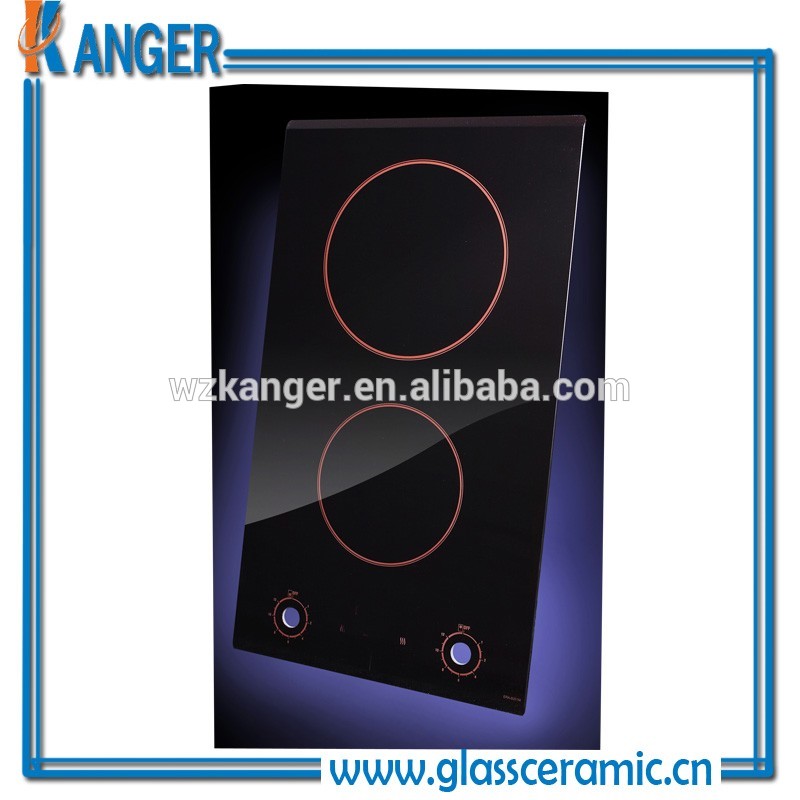 4mm 6mm 2 holes black Tempered Glass Panel KANGER customized Gas Stove Glass