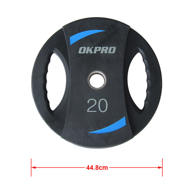 Factory Wholesale Weight Lifting Black TPU Plate Barbell 20kg Weight Plate