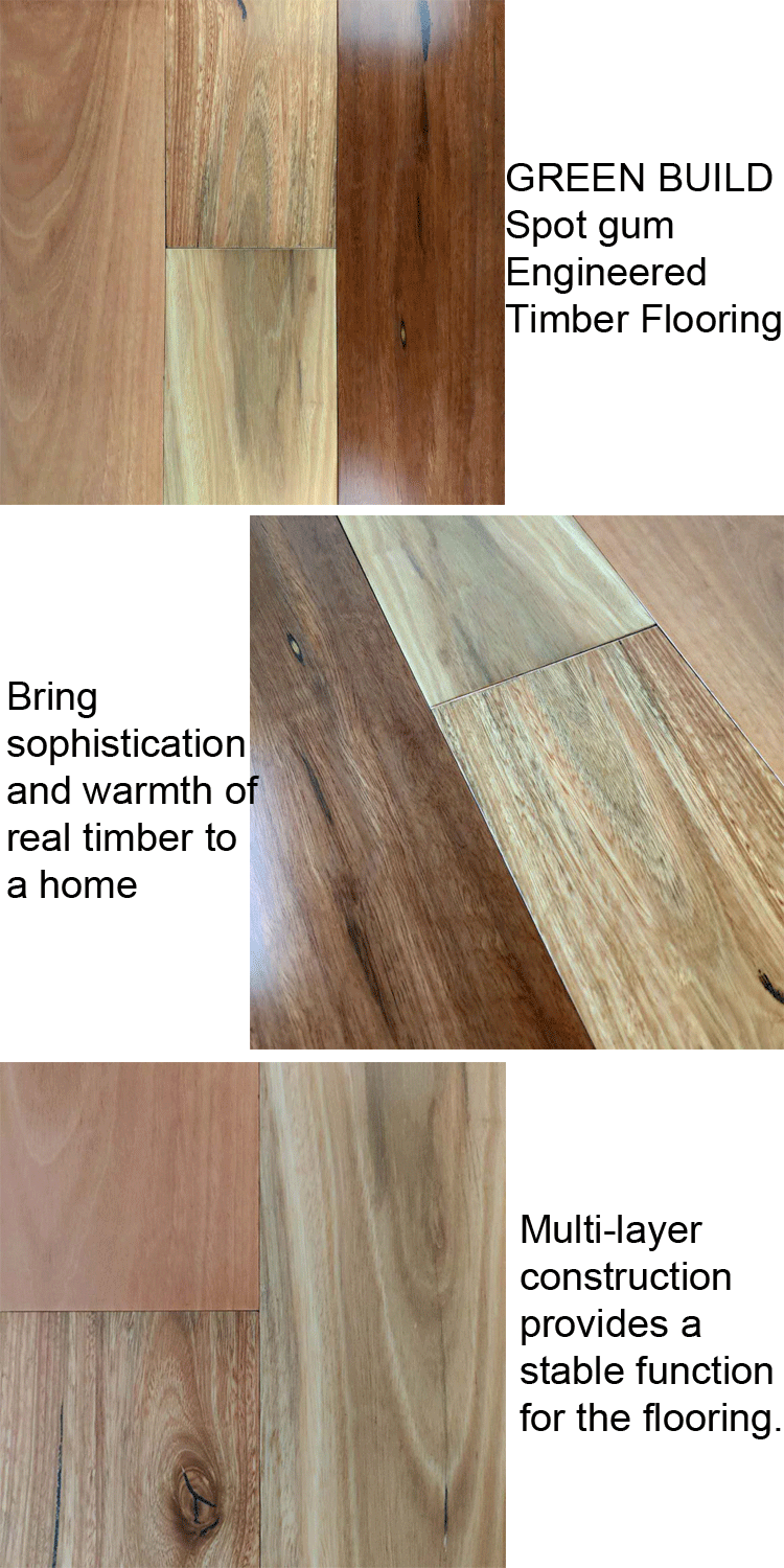 14mm Smooth Australian Eucalyptus Engineered Hardwood Flooring Spotted Gum