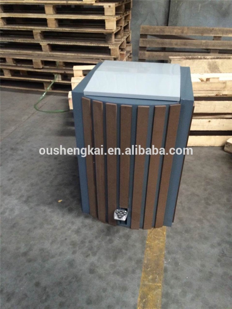 eco friendly park dustbin collector wpc dustbin wood plastic composite single or double