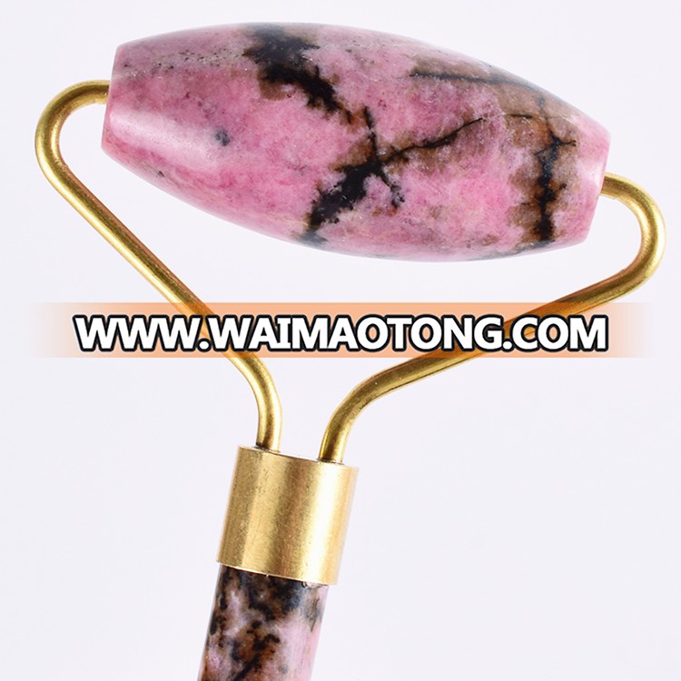 Body Massage Jade Roller Natural Rhodonite stone roller massage double head for face silim