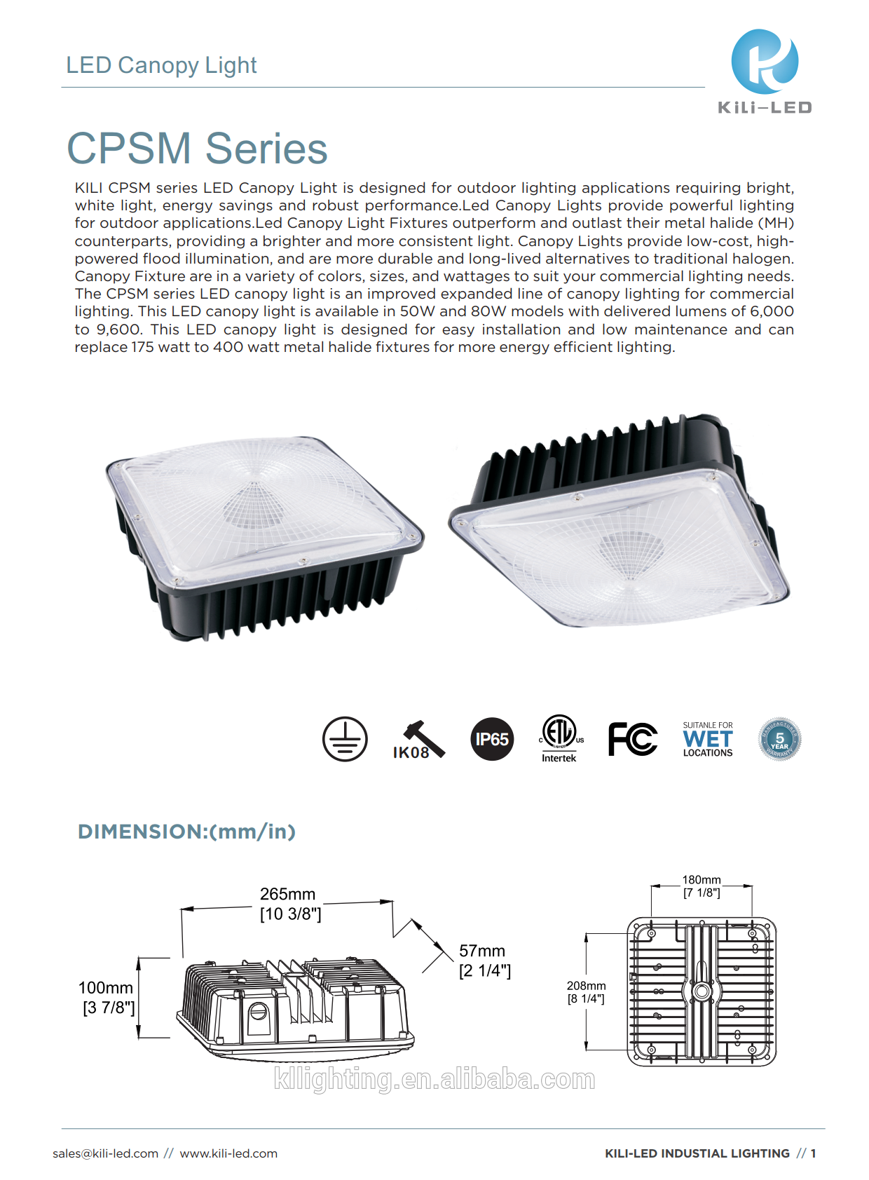 LED Lighting Factory new design High Power Warehouse outdoor canopy