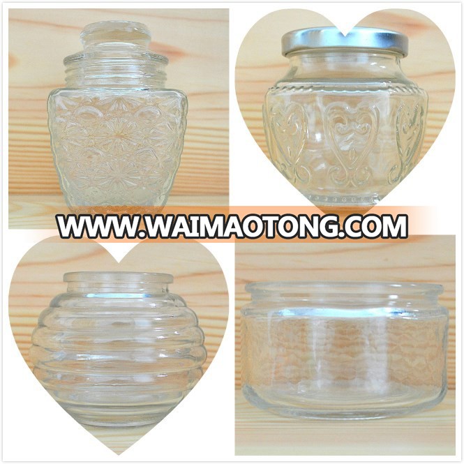 Cheap Clear Small Square Glass Candy Bottle Container