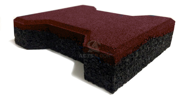 ACTSFLOOR Brand Top Quality Soft Material SBR Recycle Rubber Floor Brick Tile