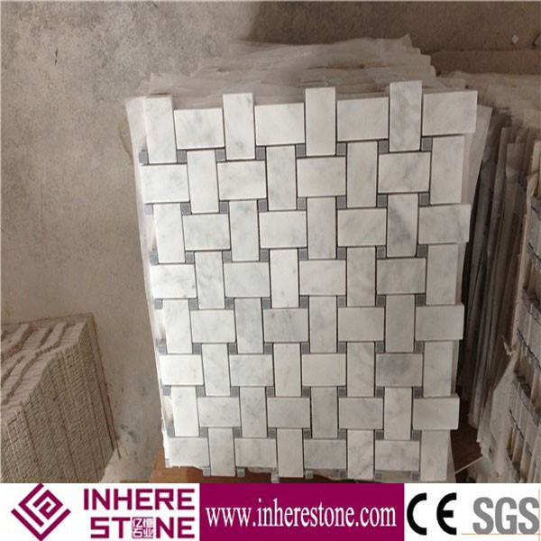 White marble mosaic tile