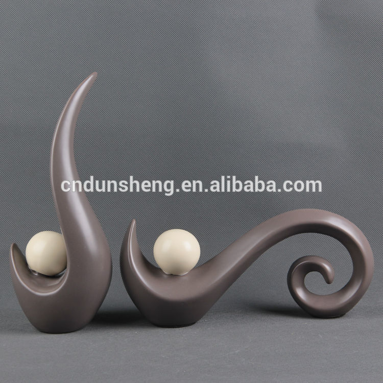 Wholesale home accessory ceramic unpainted abstract matt sculpture ,