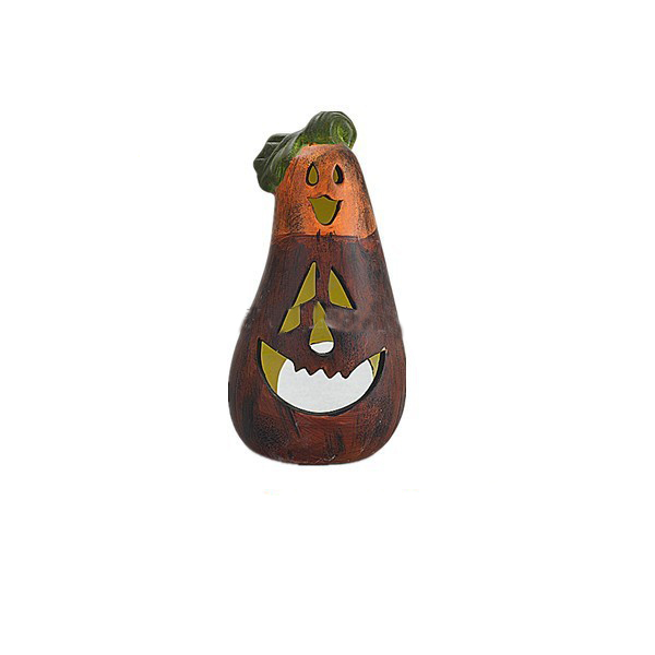 Long pumpkin halloween decoration ceramic candle holder