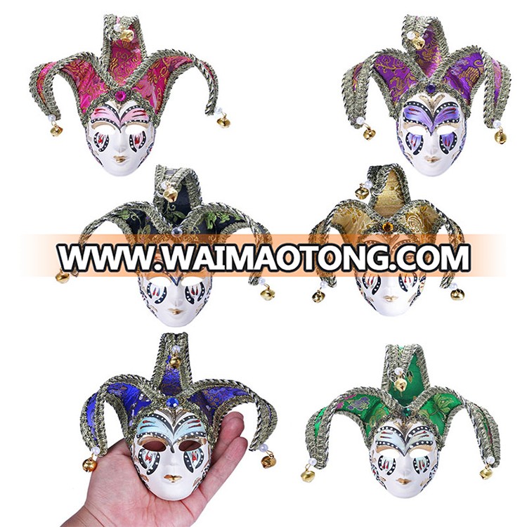 PoeticExst 6pcs/Set Luxury Mini Halloween Horror Mask,Pearl Bell Edge Halloween Scary Mask,Mascaras Halloween Mask