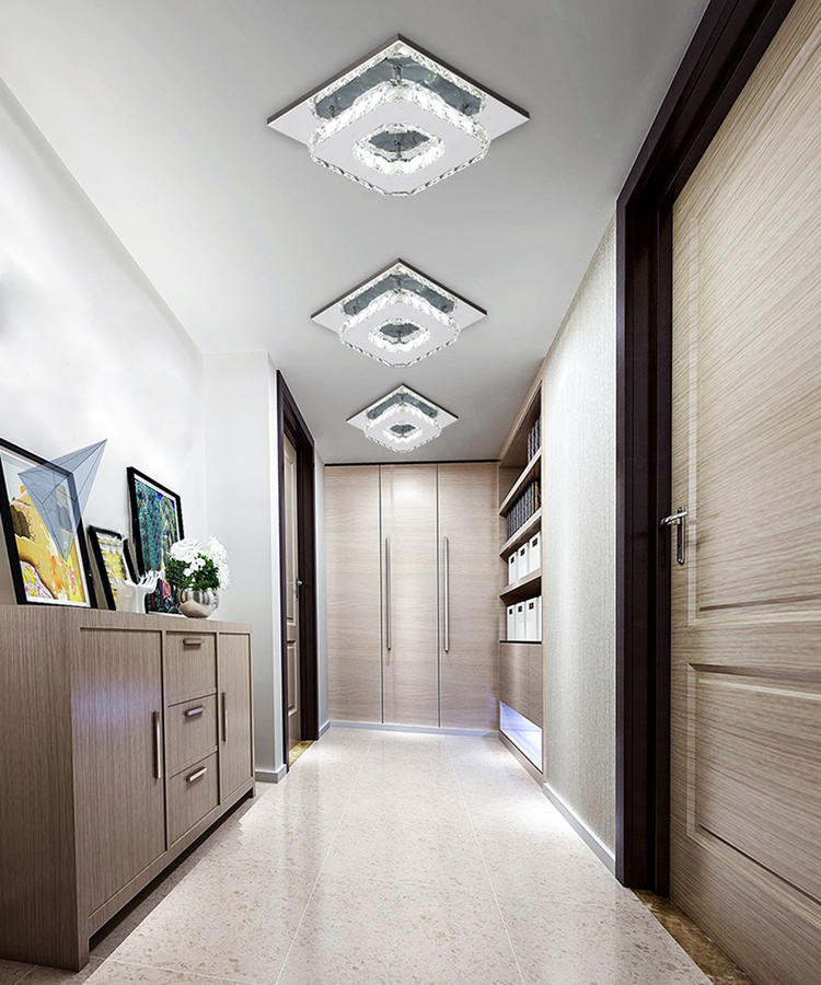 Ceiling-Light-2405 Decoration Simple Design Led Square Crystal Ceiling Lamp