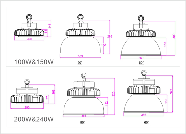 100 watt ufo led high bay lighting CE RoHS certificate industrial wauehouse light