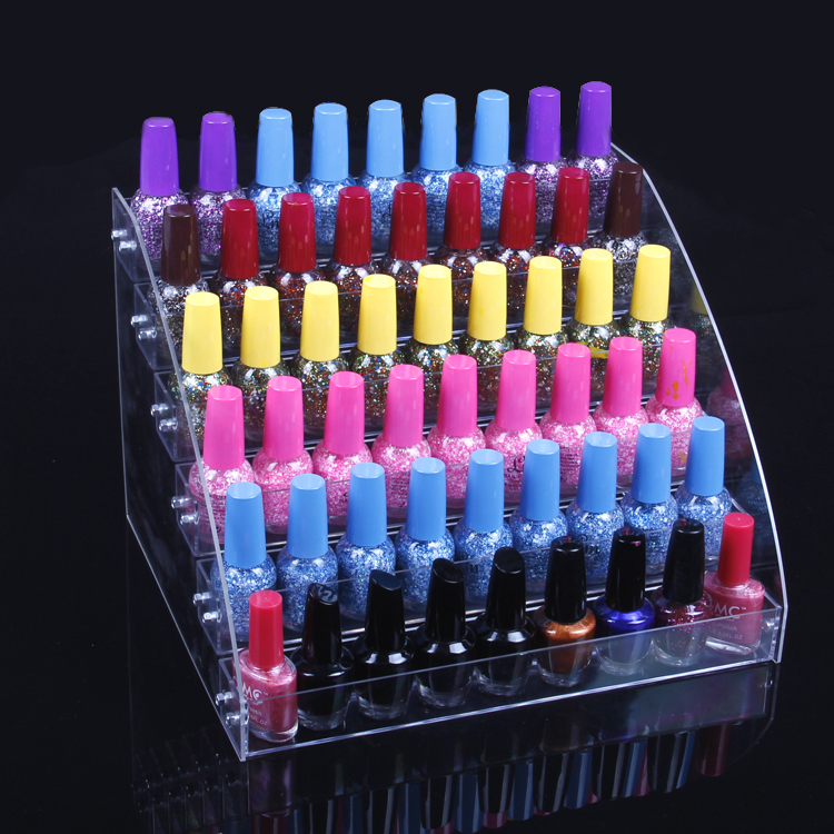 Clear acrylic tiers cosmetic nail polish display stand