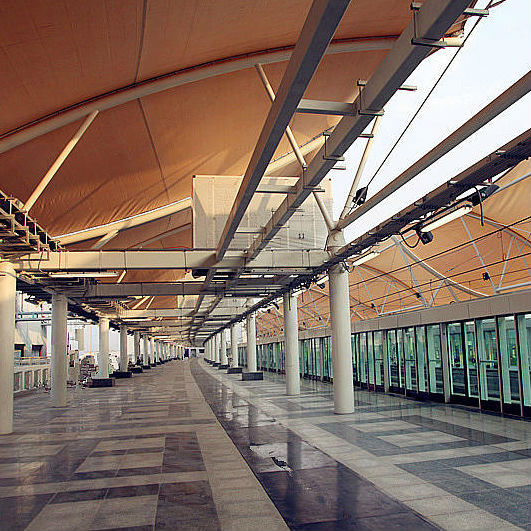 etfe membrane roofing (Train Station) car parking botanic garden