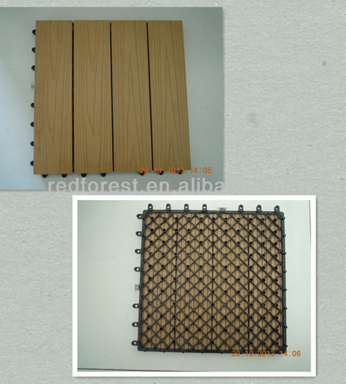 WPC wood plastic composite Solid DIY Decking Tiles 300*300mm for  home decoration