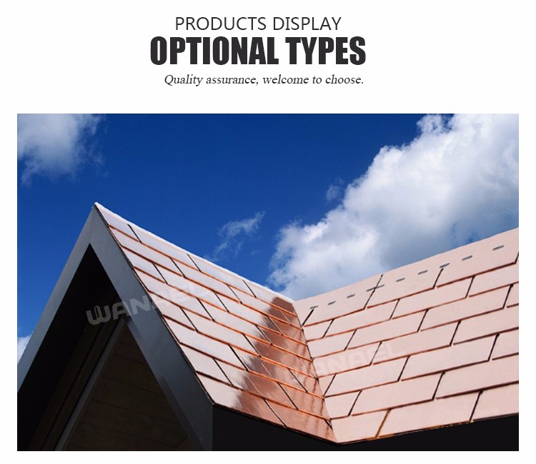 Easy Installation High Quality Stone Coated Metal Villa Softtextle Corrugated Copper Roof Sheet