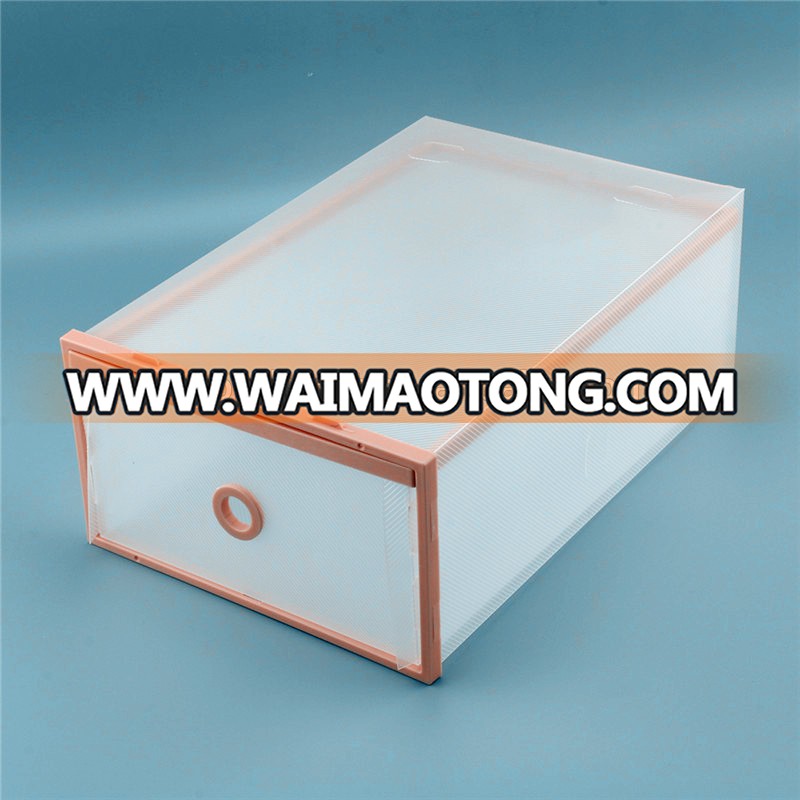 Stackable Clear Plastic Shoe Box With Two Poly Frame