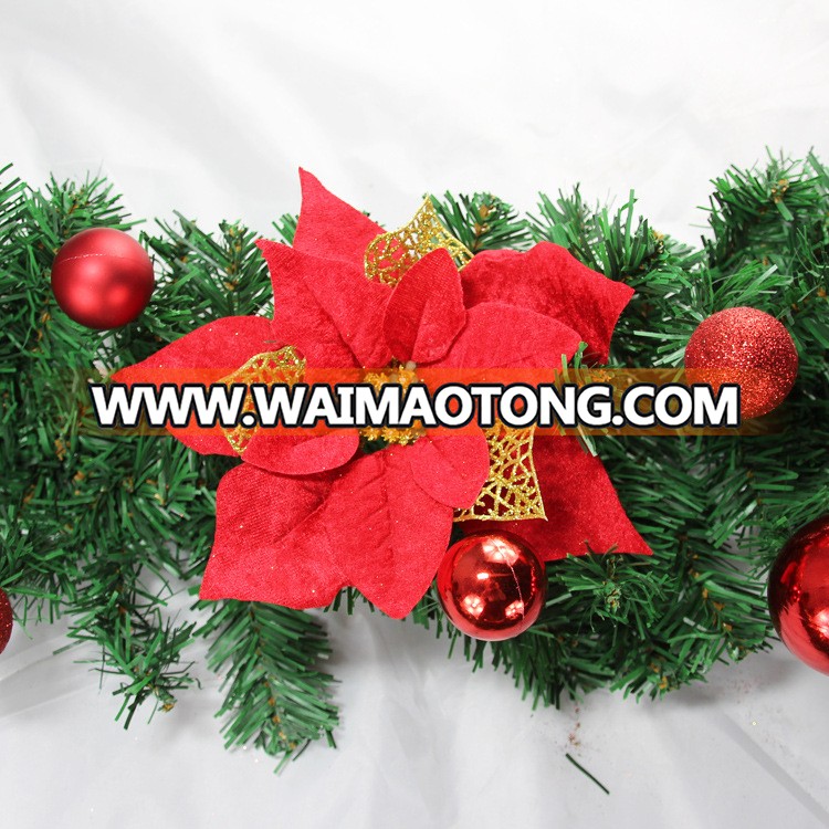 Factory artificial christmas garland christmas wreath for door green hanging decorations