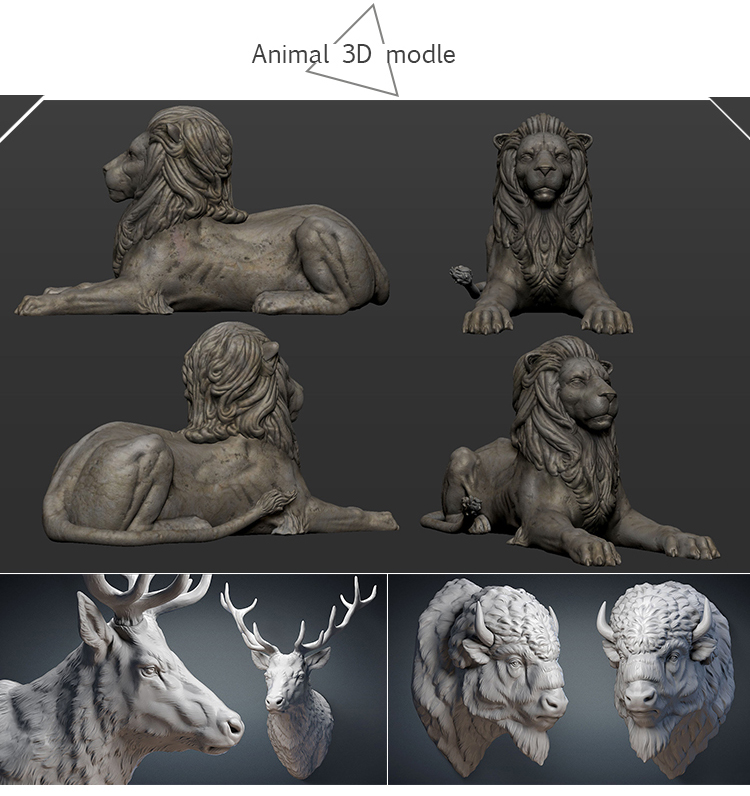 Cheap western carved marble lion head statues for sale NTMA-071Y