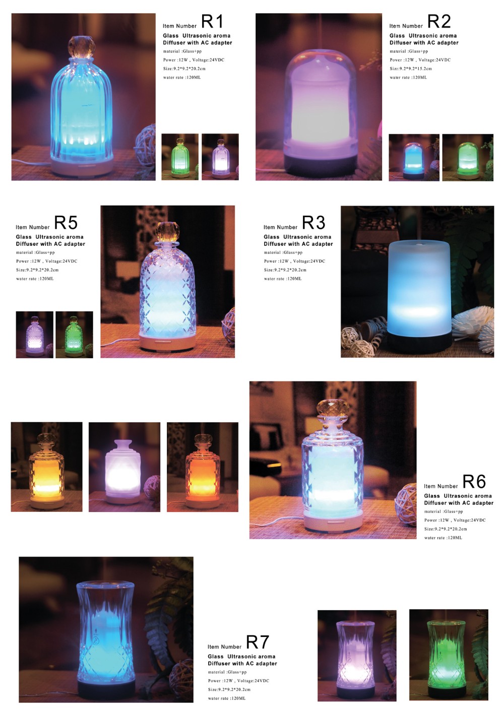 Ceramic essential oil burner with LED light