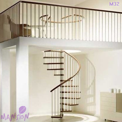 Indoor Simple Design PVC Handrail Spiral Stairs