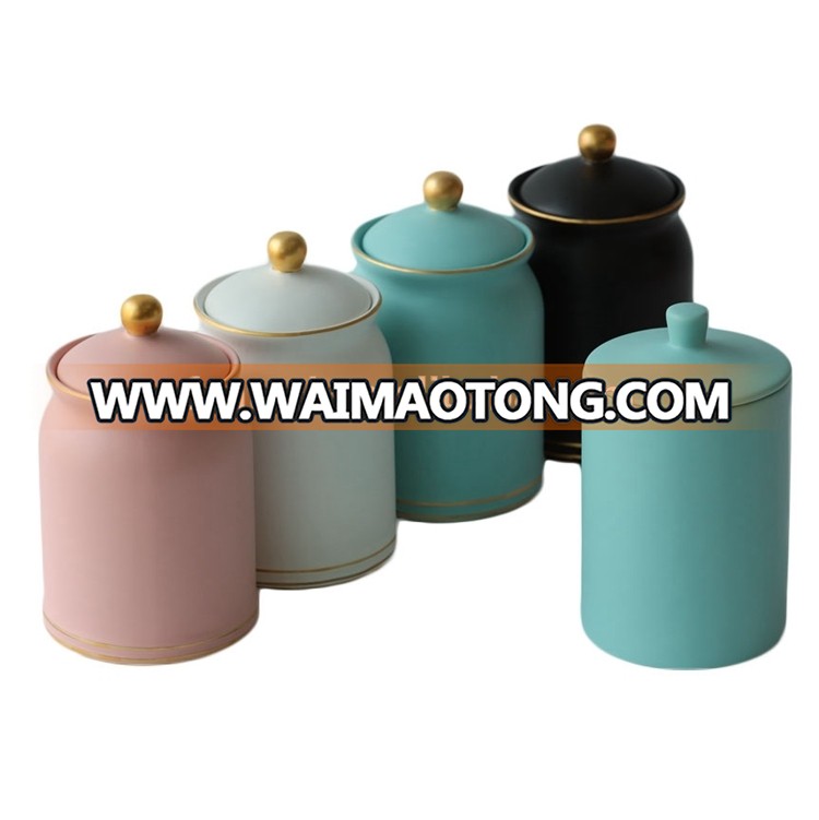 Food Use and Ceramic Material Wholesale Cheap Ceramic Storage Jar With Different Lids