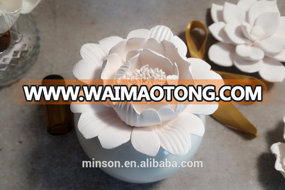 70ml fragrance aroma oil white ceramic vase ceramic flower aroma diffuser