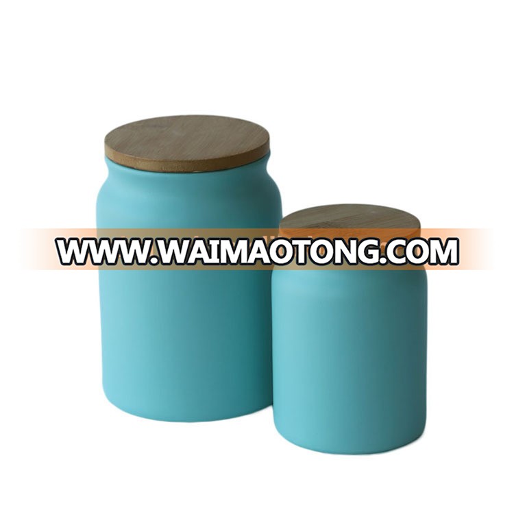 Factory supply ceramic storage jars sugar tea spice jars