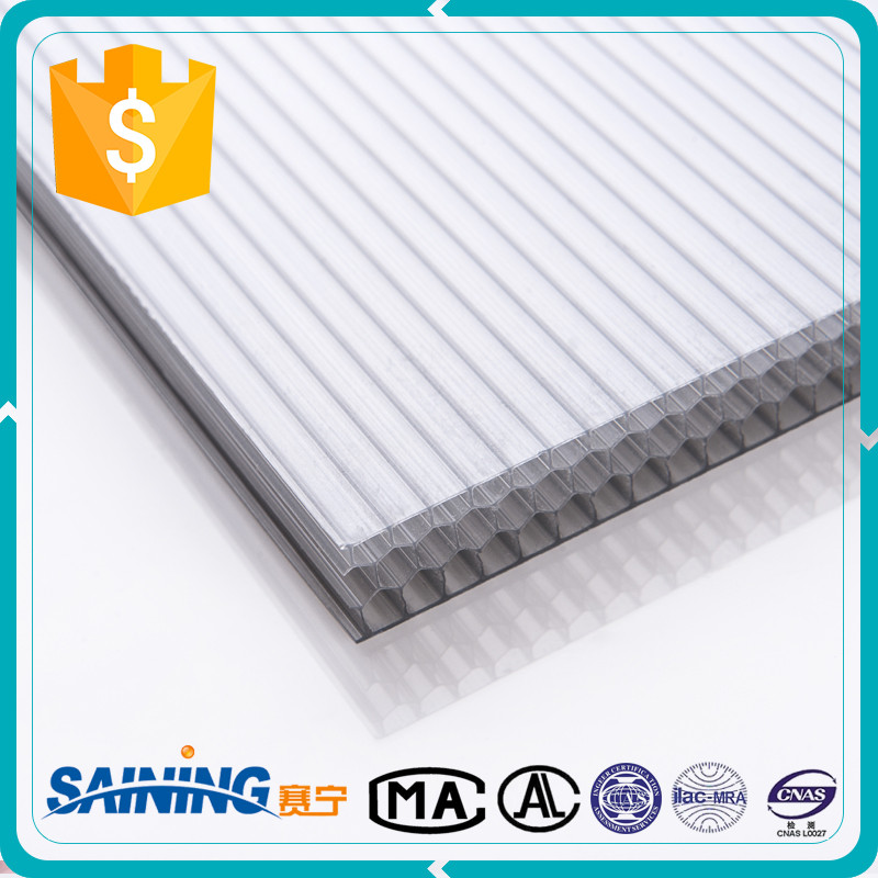 100% Virgin Material Plastic Honeycomb Polycarbonate Hollow Sheet For Greenhouse