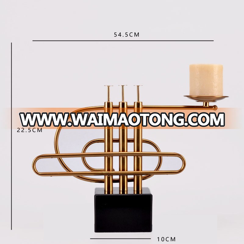 NO H014 European classical Saxophone shape metal candle holder for Bars use