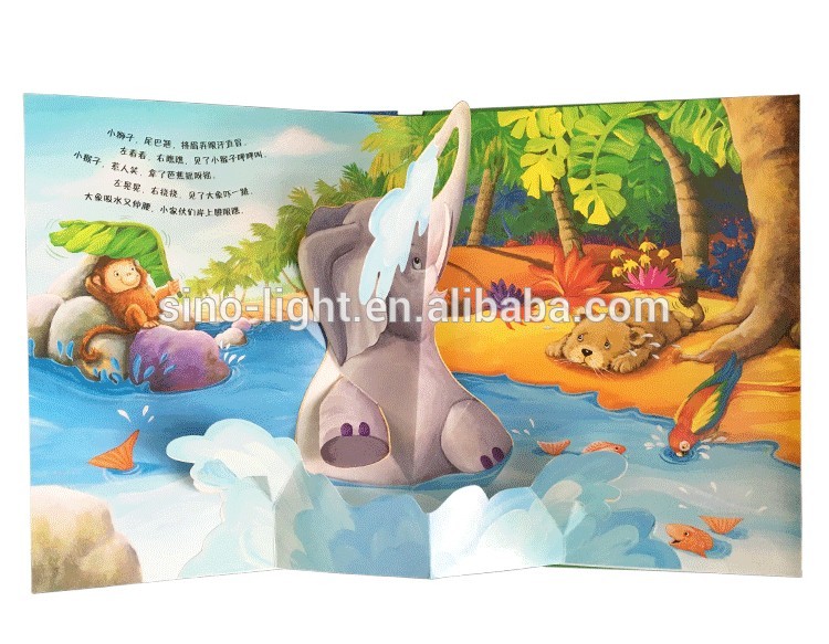 High Quality Childern Hardcover Book Kid Activity Pop-up Book 3D Coloring Book Coated Art Paper+Board Factory OEM