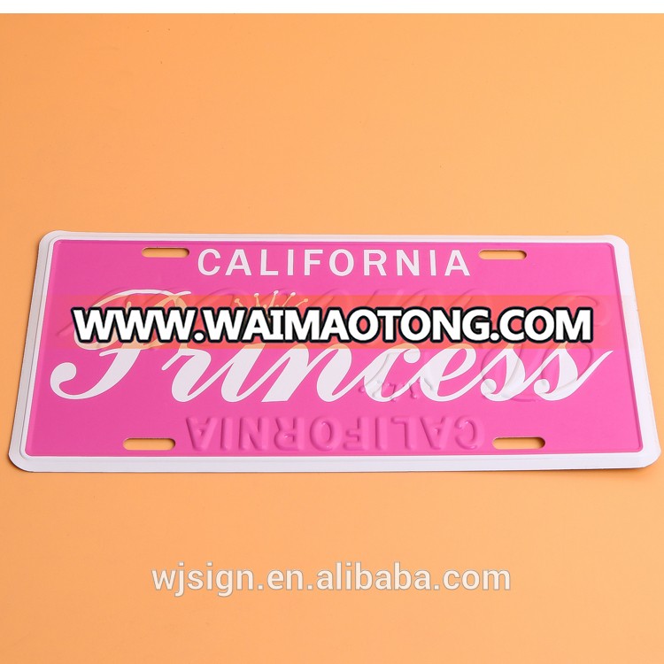 High Quality Metal Aluminum Customized Car Number Plate For Decoration