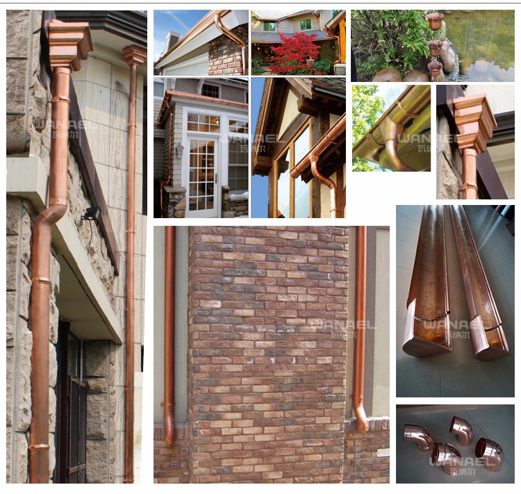 Best Quality Luxury Decoration Material Steel Copper Gutter Pipe