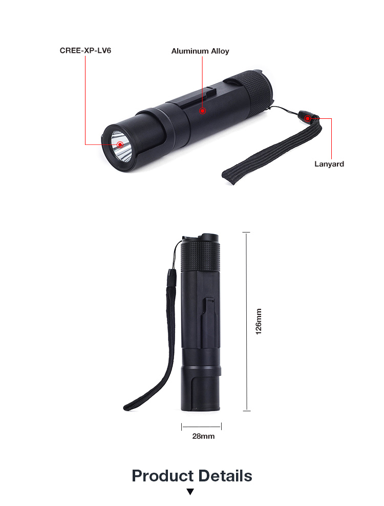 Aluminum self defense 18650 Emergency Pocket led usb Mini High Power Style Rechargeable Tactical led Torch Flashlight